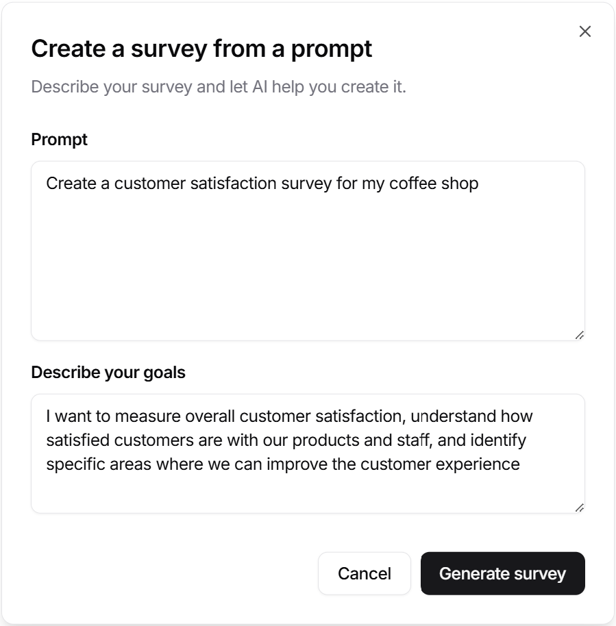 Creation from prompt